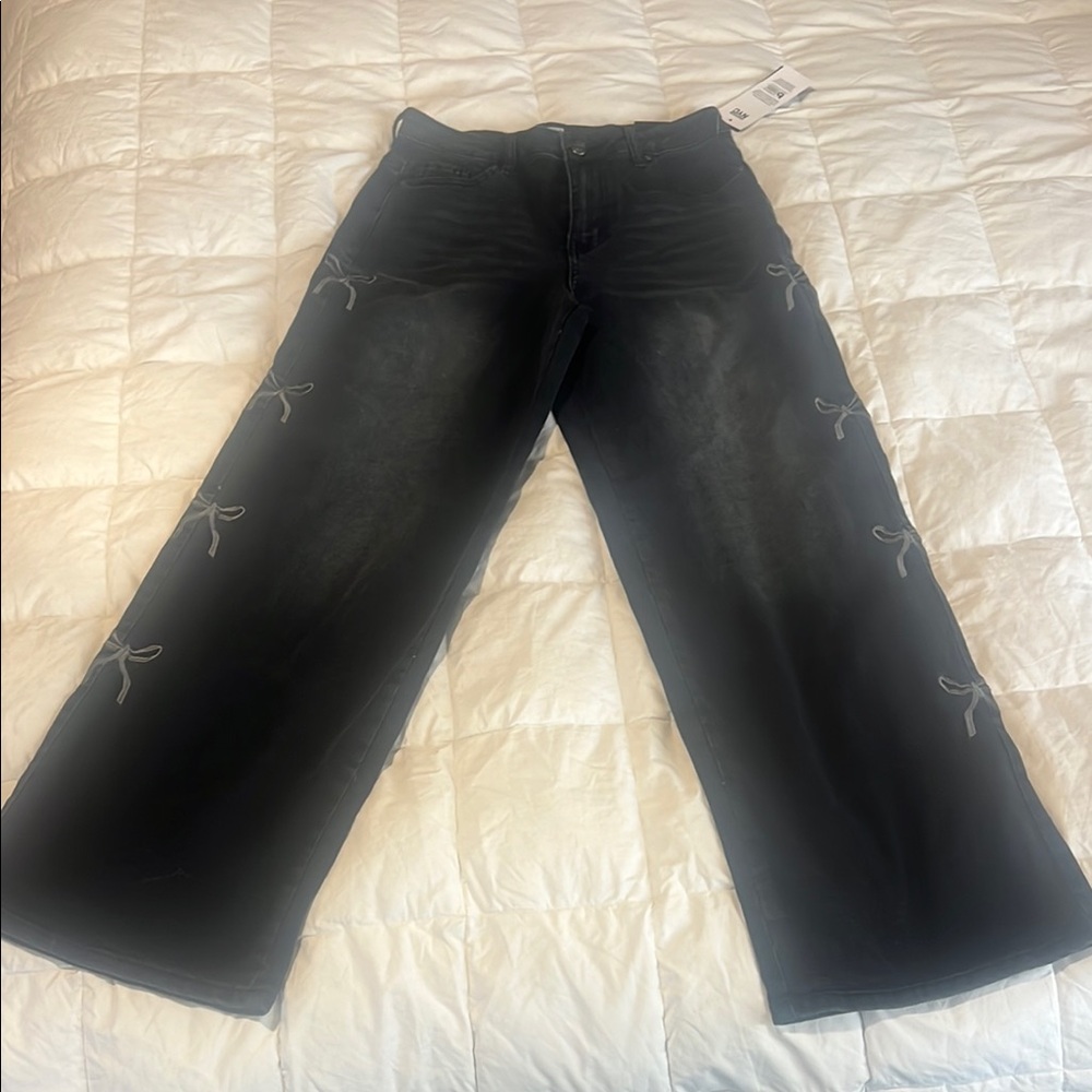 Black Flare Wide Leg Jeans High-Waisted